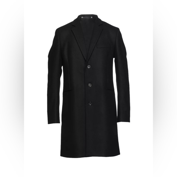 NWT PS Paul Smith Mens SB Overcoat Black Wool Cashmere Sz XXL - Picture 1 of 10